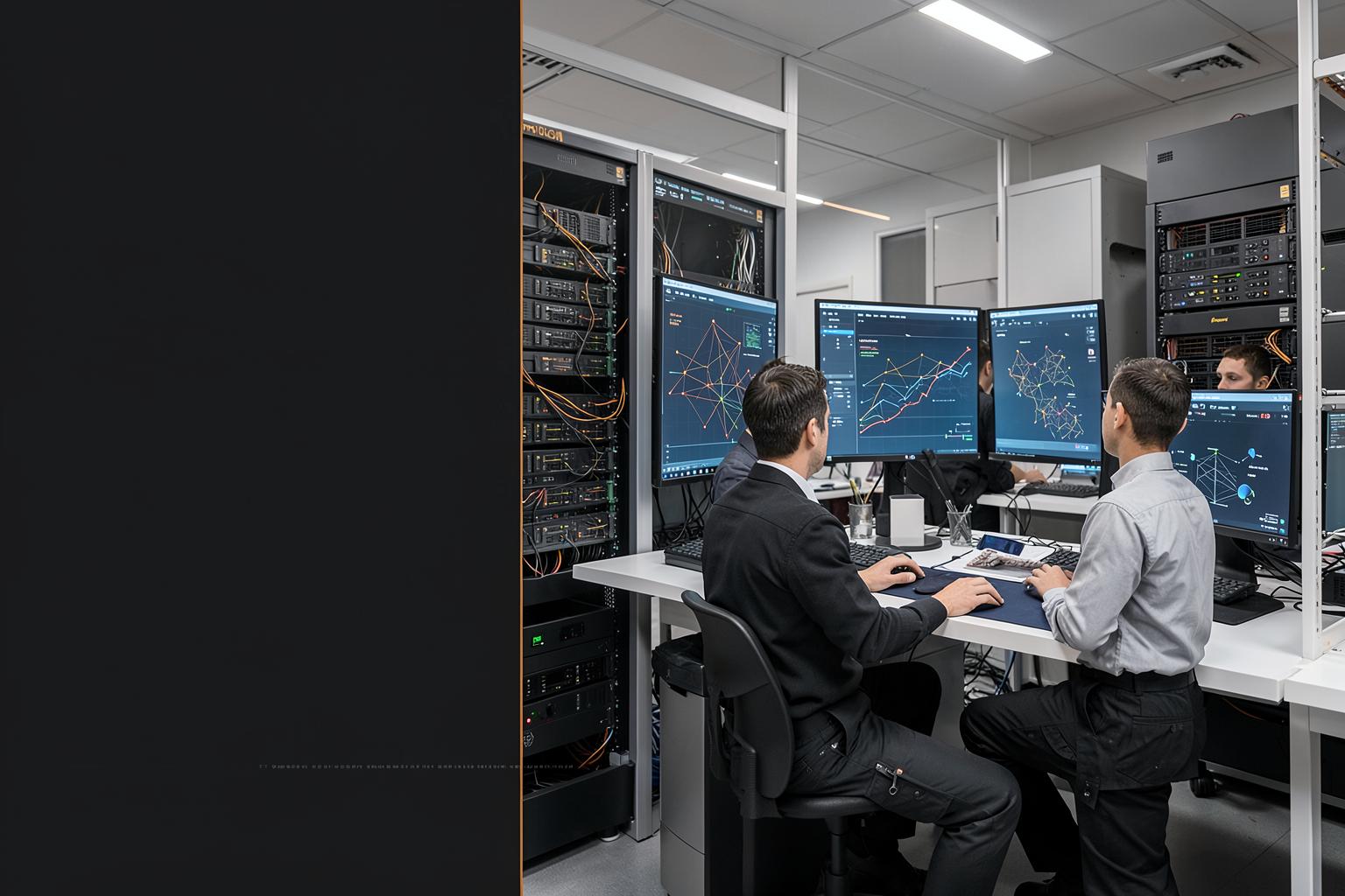 Equipe especializada monitorando infraestrutura e serviços de tecnologia da informação