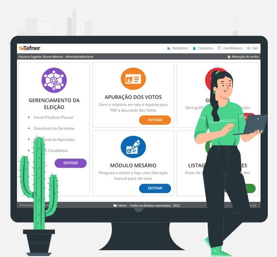 Área de gestão da eleição CIPA da Tafner Smart Vote