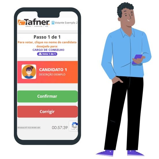 Tela de votação simples da Tafner Smart Vote