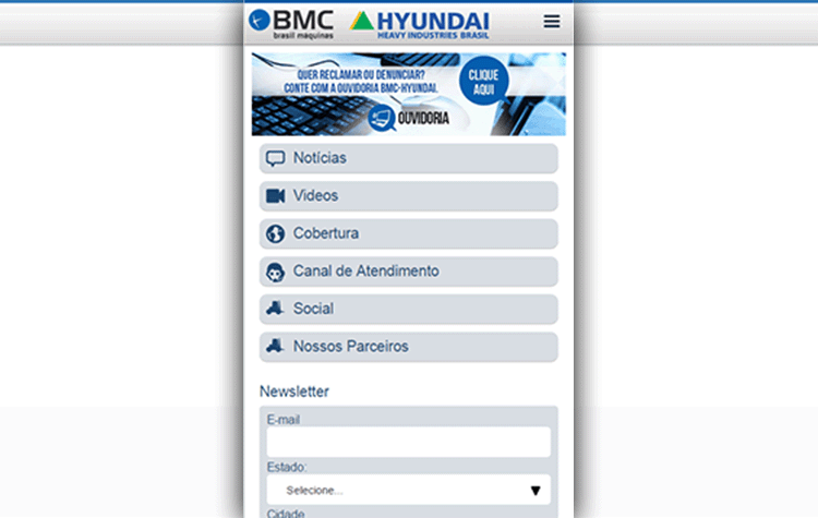 BMC - Site Institucional 100% Mobile - Página Inicial