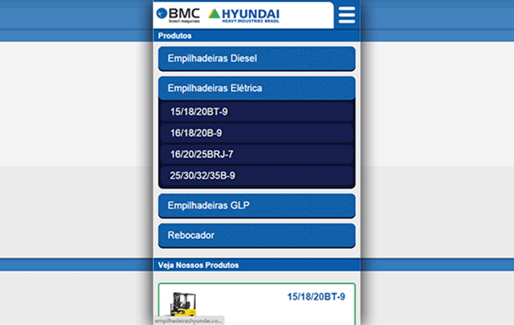 BMC Hyundai - Mobile - Listagem de Categoria
